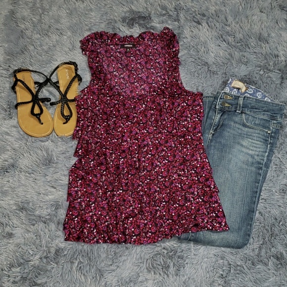 Express Tops - Express Floral Print Blouse - Medium